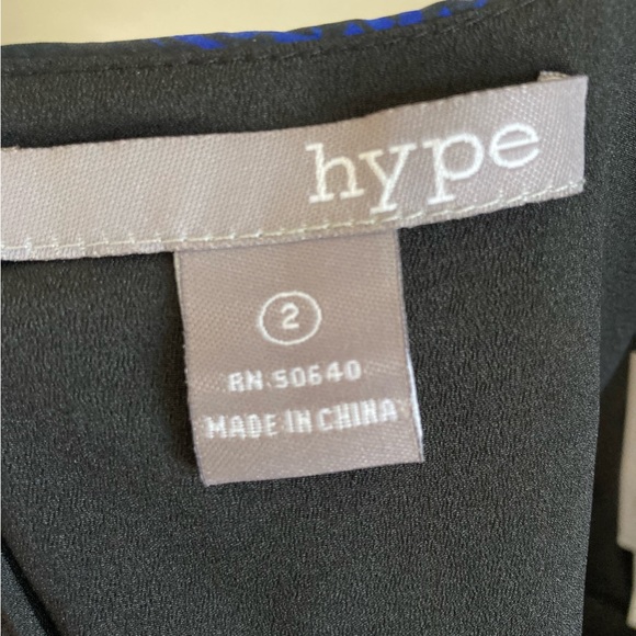 Hype Anthropologie Blue Green Black Silk Dress - Picture 3 of 4